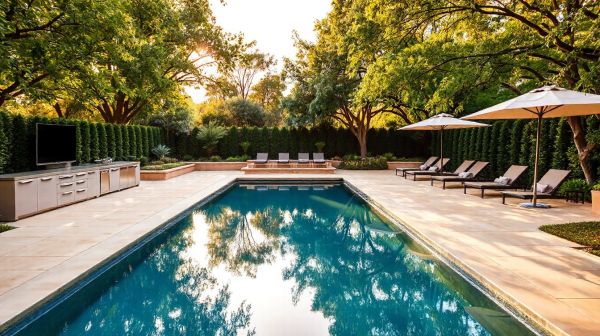 Top modèles de piscines coques rectangulaires pour un jardin contemporain
